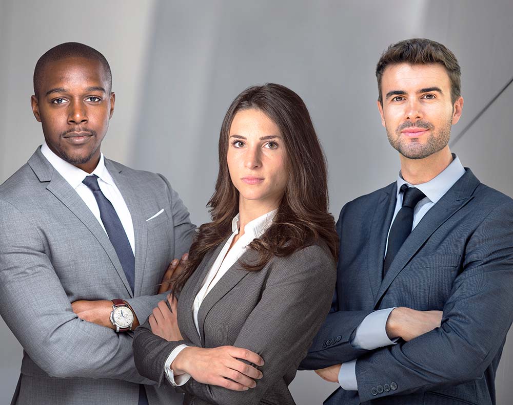 tempe arizona attorneys standing next to each other in law firm
