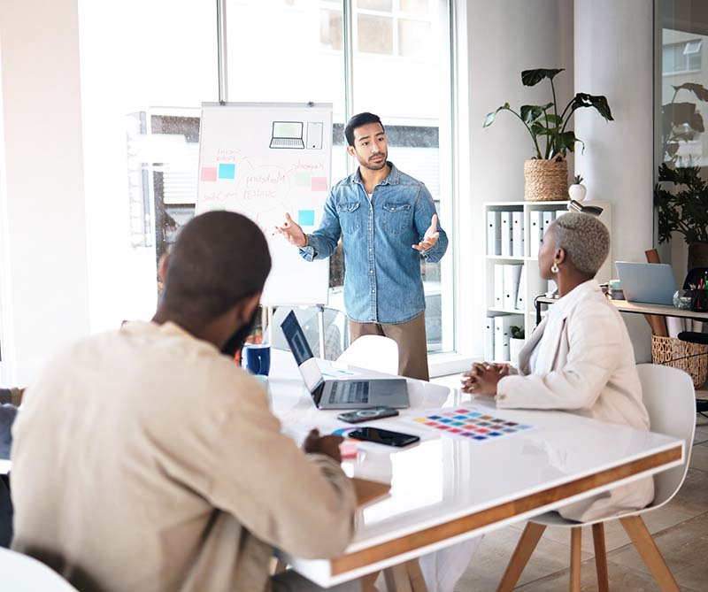 seo marketing professionals sitting at table
