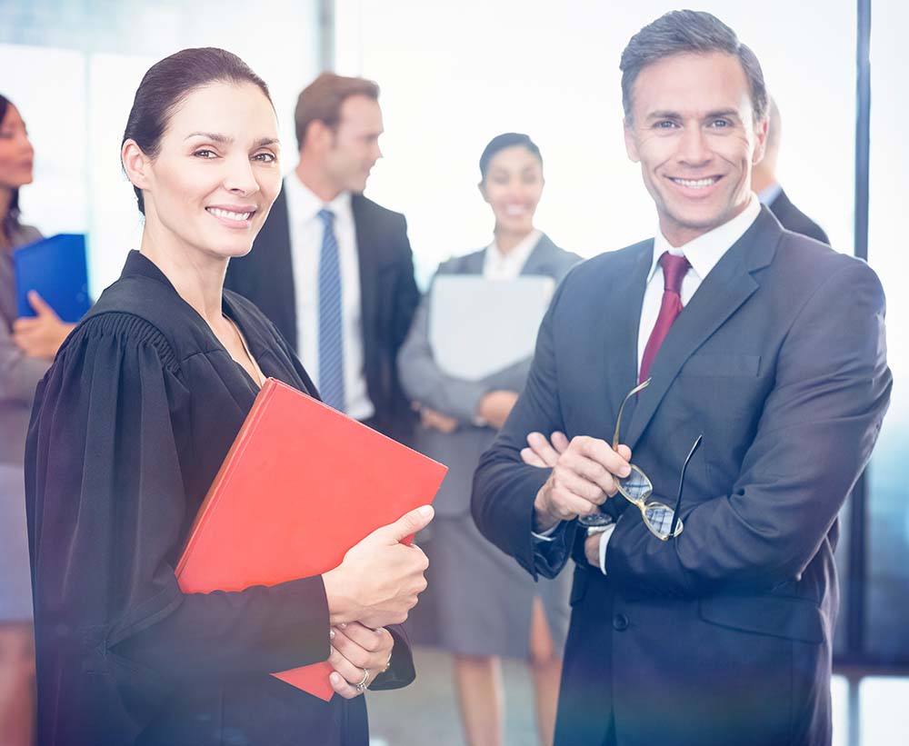 male and female attorney in San Diego law firm