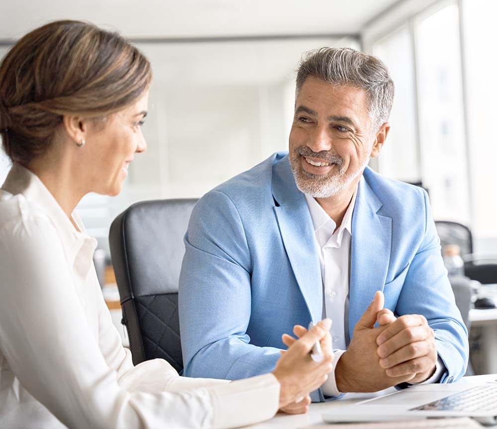 male attorney meeting with female client
