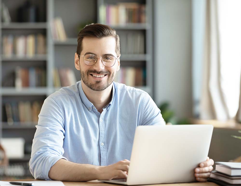 yuma arizona attorney sitting at desk in front of computer