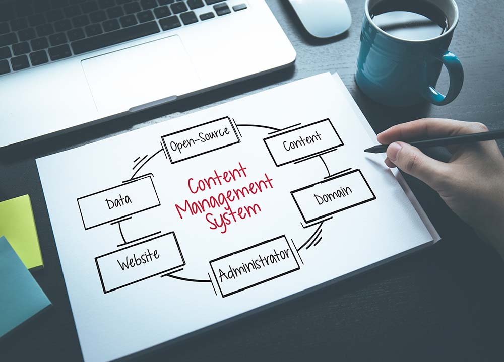 a paper with CMS written on it