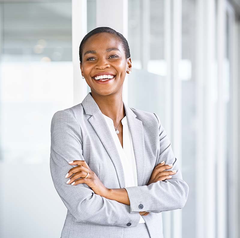 african american female attorneys standing in Fremont law firm with hands crossed