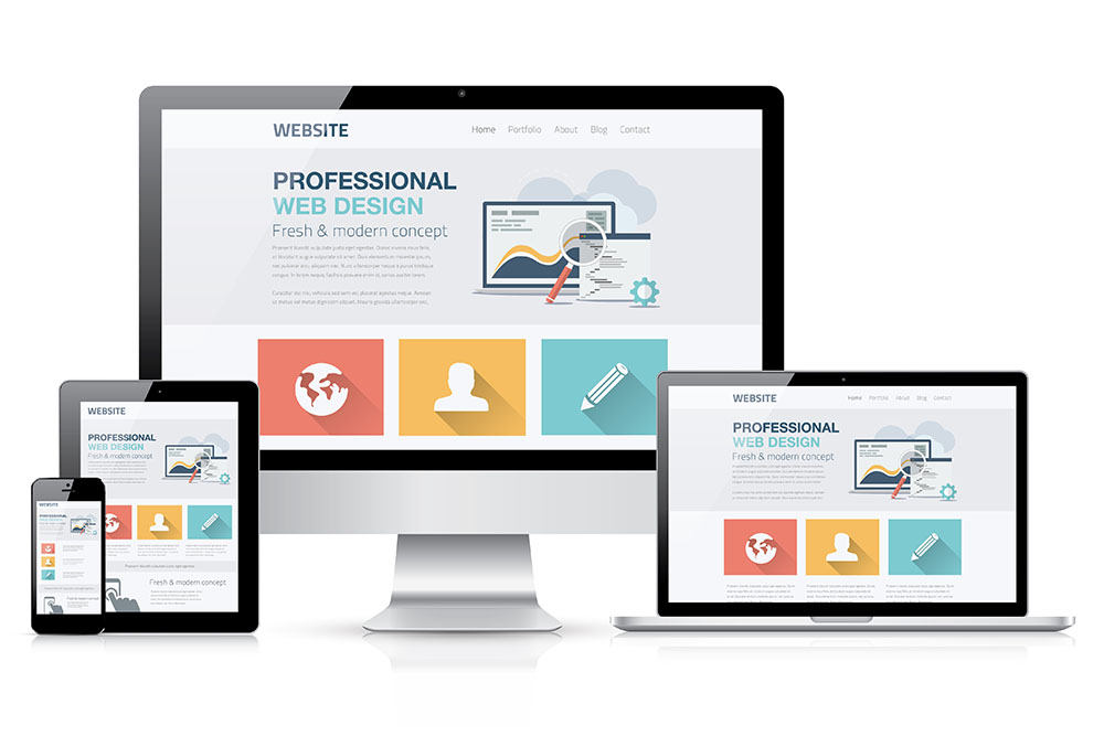 Modern web design concept. Flat vector illustration mock up.